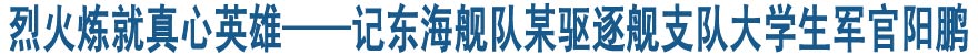 烈火煉就真心英雄——記東海艦隊某驅(qū)逐艦支隊大學(xué)生軍官陽鵬
