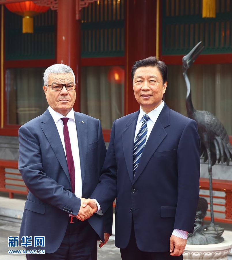 4月6日，國(guó)家副主席李源潮在北京會(huì)見(jiàn)由總書(shū)記薩伊達(dá)尼率領(lǐng)的阿爾及利亞民族解放陣線黨代表團(tuán)。 新華社記者 丁海濤 攝