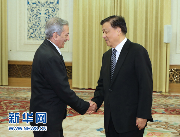 6月21日，中共中央政治局常委、中央書記處書記劉云山在北京會(huì)見古共中央書記處書記、國際關(guān)系部部長巴拉格爾率領(lǐng)的古巴共產(chǎn)黨代表團(tuán)。新華社記者馬占成攝