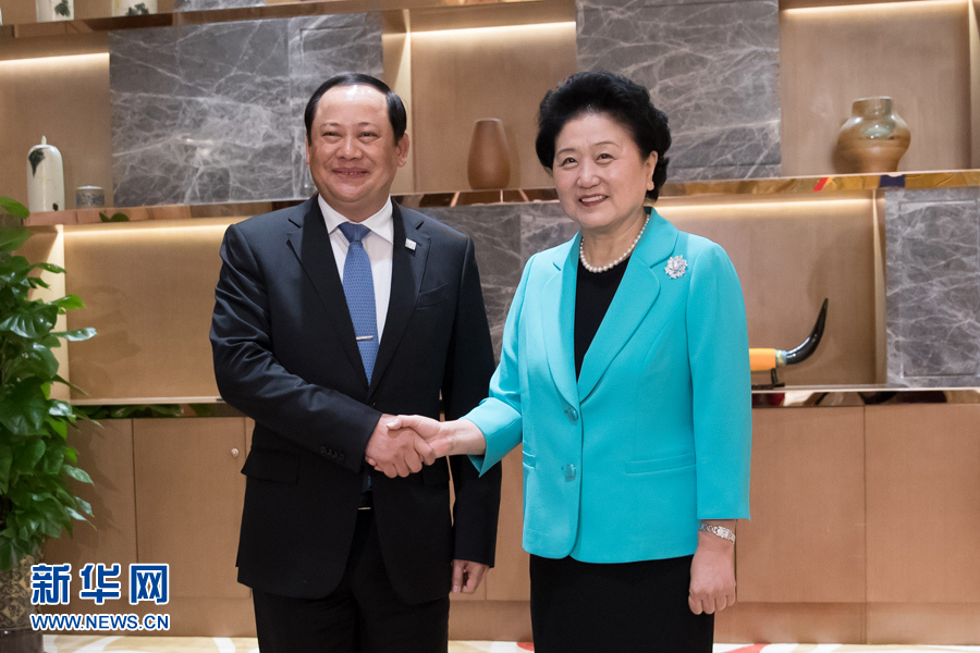 7月28日，國務院副總理劉延東在貴陽會見來華出席第十屆中國－東盟教育交流周的老撾副總理宋賽。 新華社記者劉續(xù)攝