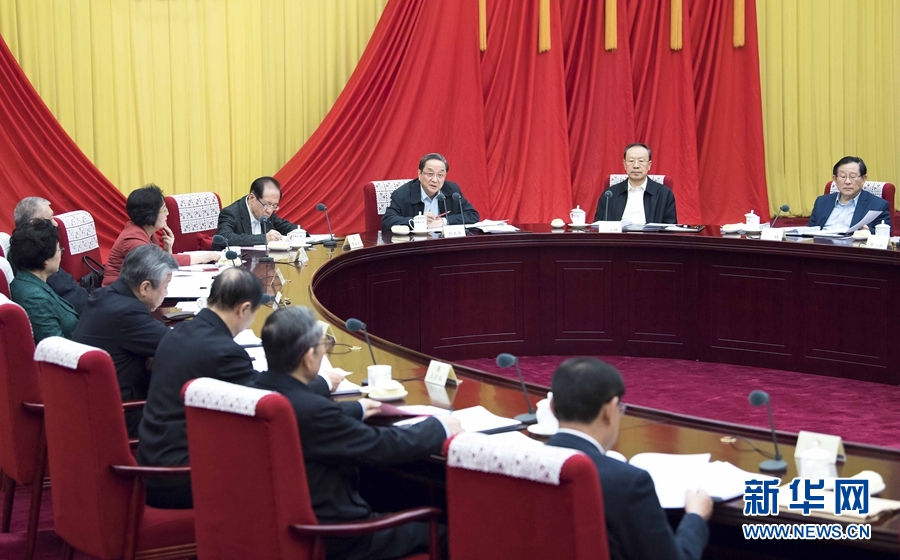 12月22日，全國政協(xié)主席俞正聲在北京主持召開政協(xié)第十二屆全國委員會第六十八次主席會議。 新華社記者 李濤 攝
