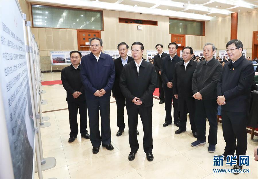 1月9日至10日，國(guó)務(wù)院副總理張高麗在安徽調(diào)研推動(dòng)長(zhǎng)江經(jīng)濟(jì)帶發(fā)展工作。這是1月10日，張高麗主持召開(kāi)推動(dòng)長(zhǎng)江經(jīng)濟(jì)帶發(fā)展工作會(huì)議前聽(tīng)取介紹。新華社記者 龐興雷 攝
