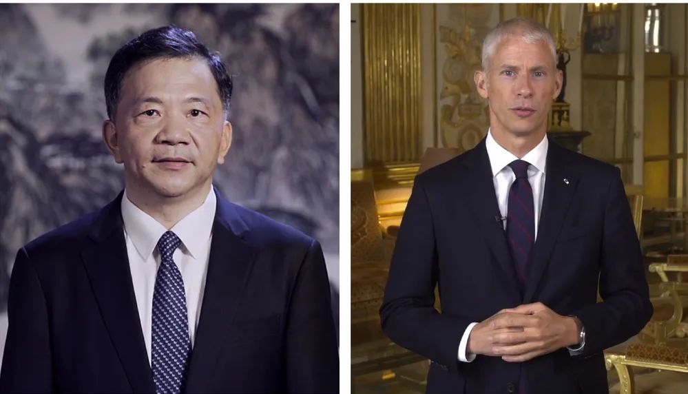 中宣部副部長，中央廣播電視總臺臺長、  總編輯慎海雄與法國文化部部長弗蘭克·里斯特  共同宣布項(xiàng)目啟動