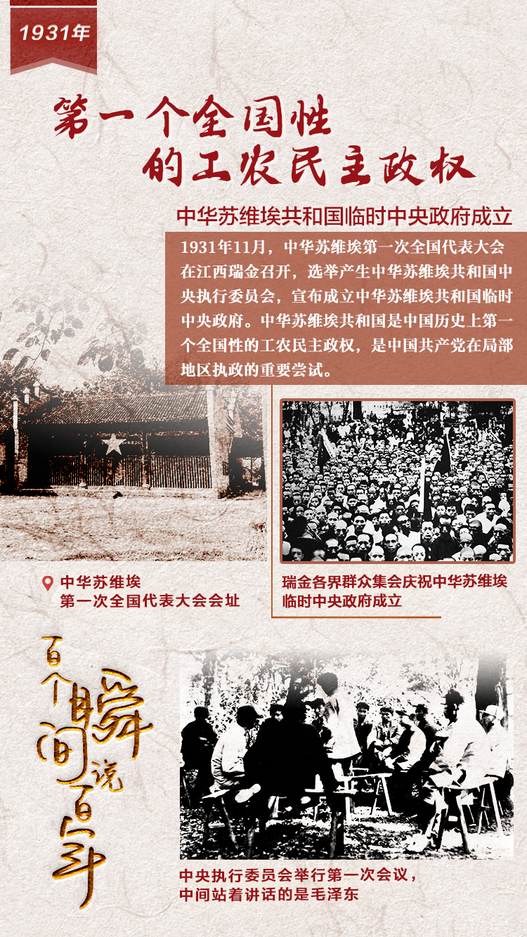 1931，第一個(gè)全國(guó)性的工農(nóng)民主政權(quán)