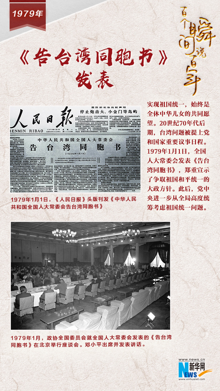 1979，《告臺(tái)灣同胞書》發(fā)表