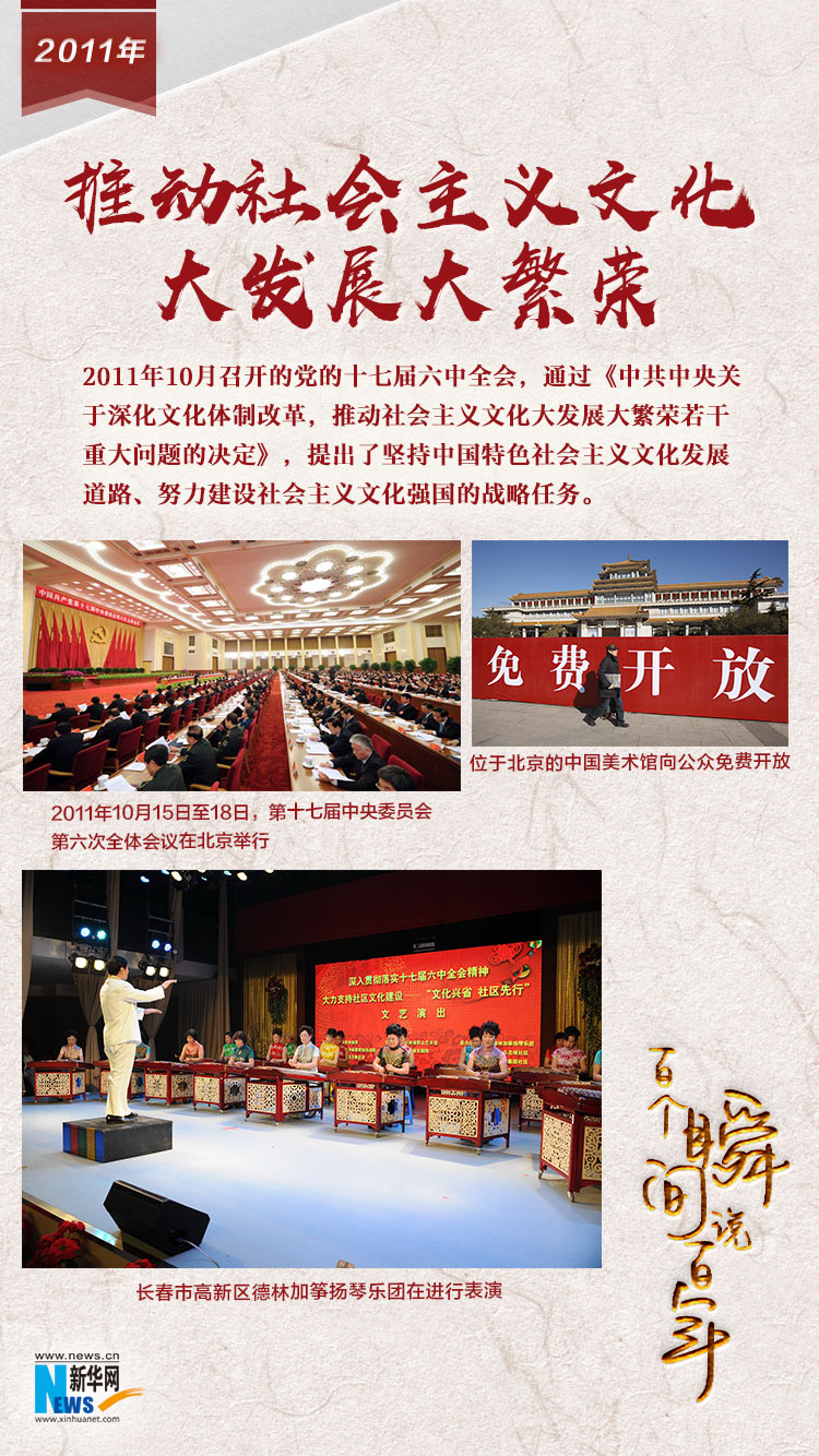 2011，推動(dòng)社會(huì)主義文化大發(fā)展大繁榮