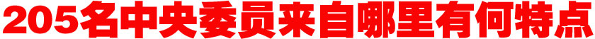205名中央委員來自哪里？有何特點？