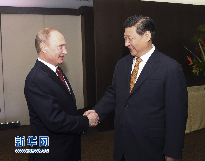7月14日，國(guó)家主席習(xí)近平在巴西福塔萊薩會(huì)見俄羅斯總統(tǒng)普京。新華社記者李學(xué)仁攝