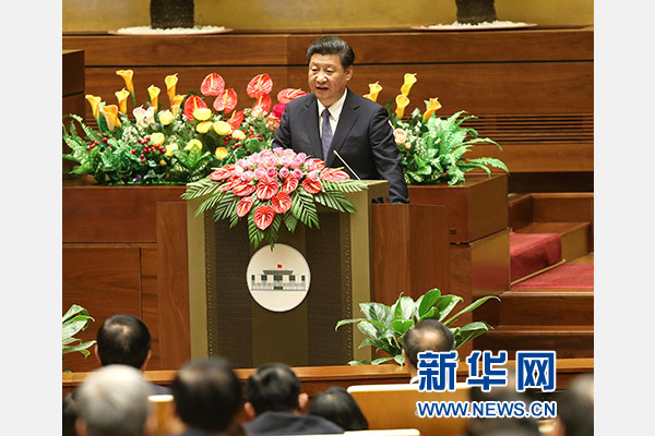 11月6日，中共中央總書記、國家主席習(xí)近平在越南國會發(fā)表題為《共同譜寫中越友好新篇章》的重要演講。 新華社記者 龐興雷 攝