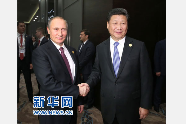 11月15日，國家主席習近平在土耳其安塔利亞會見俄羅斯總統(tǒng)普京。 新華社記者馬占成攝