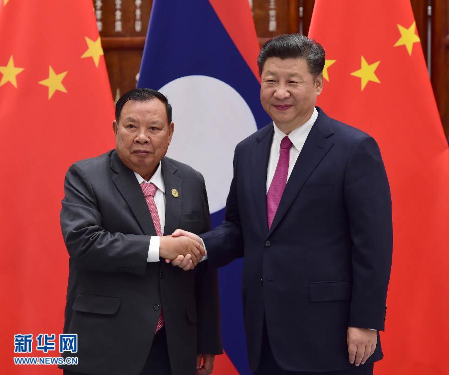 9月2日，國(guó)家主席習(xí)近平在杭州會(huì)見(jiàn)老撾國(guó)家主席本揚(yáng)。新華社記者張鐸攝