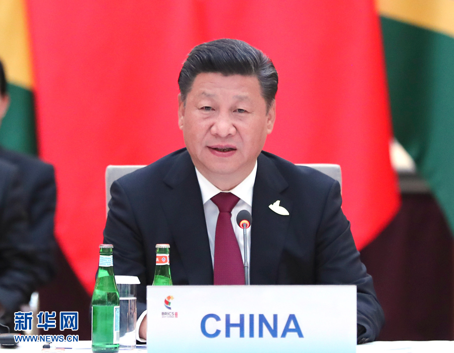 7月7日，國家主席習近平在德國漢堡主持金磚國家領導人非正式會晤，發(fā)表引導性講話和總結講話。 新華社記者 馬占成 攝