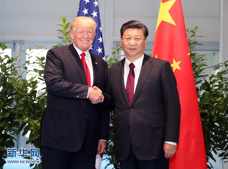 7月8日，國家主席習近平在二十國集團領導人漢堡峰會閉幕后會見美國總統(tǒng)特朗普，就中美關系及共同關心的重大國際和地區(qū)問題深入交換意見。新華社記者 姚大偉 攝